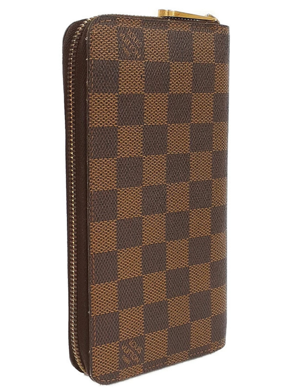 Louis Vuitton Damier Zipper Zippy Long Round Wallet Brown